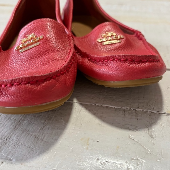 Coach Opal Pebbled Leather Loafers size 7.5 Coral Salmon Slip On Shoes - Picture 7 of 13